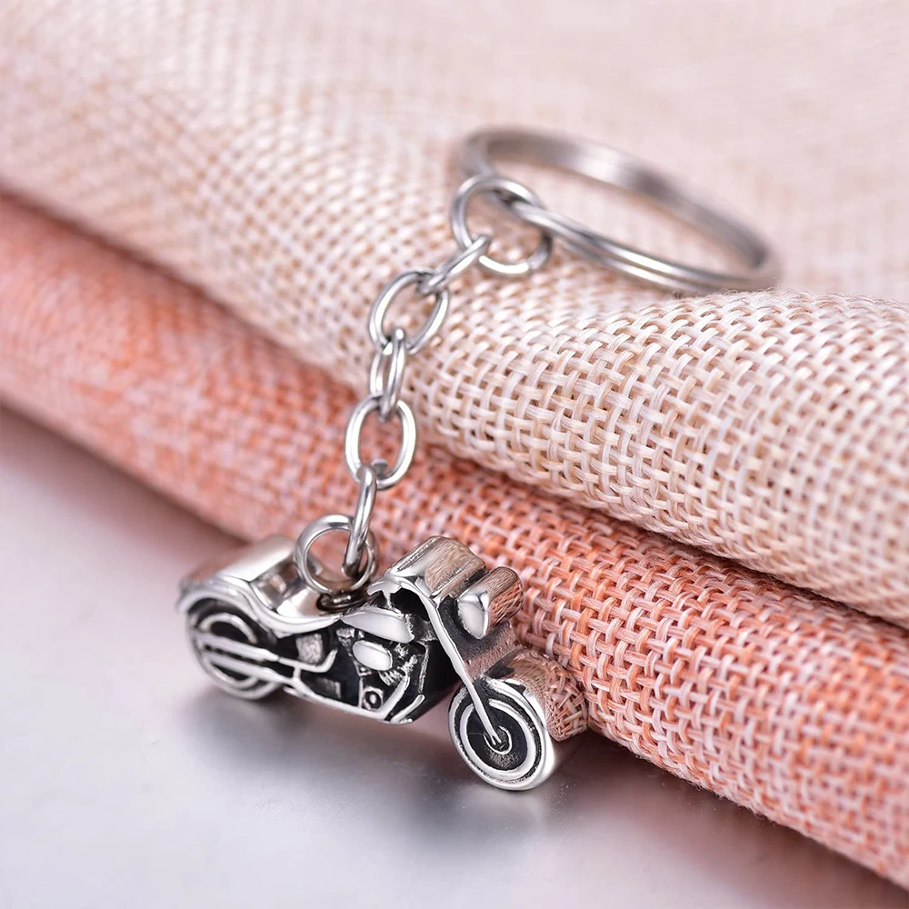 Cool Design Keepsake Urn Motorcycle Shape Pendant Keychain Memorial Pet Human Ashes Cremation Jewelry for Man Boy Women Gifts