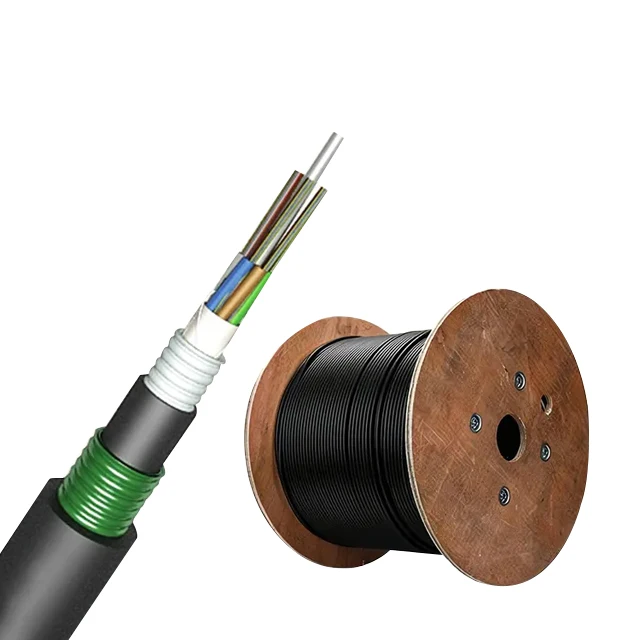 GYFTA53 Cable de fibra óptica de 53 núcleos no metálico, doble chaqueta, doble armadura, enterrado directo, FGYFTA12, monomodo, Frp