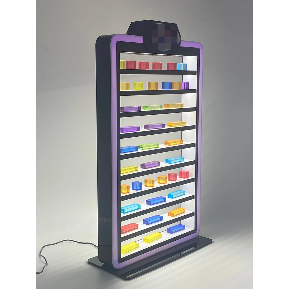 Mutipul 10 Shelves LED Acrylic Stand Lockable POP Display Retail Shop Display Stand with LED Light