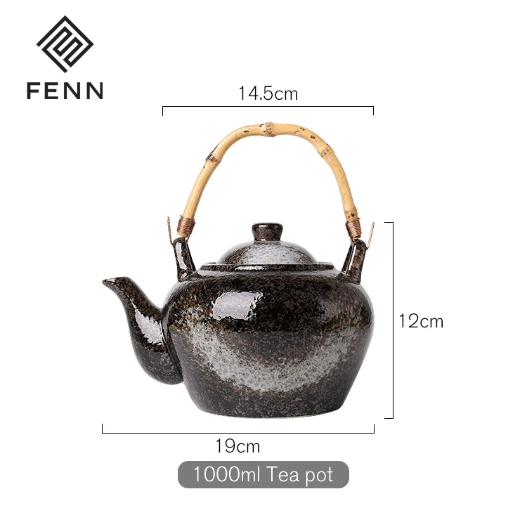 product fenn wholesale restaurant used vintage black japanese porcelain custom tea set tea pot sets with tea cup for hotel-56