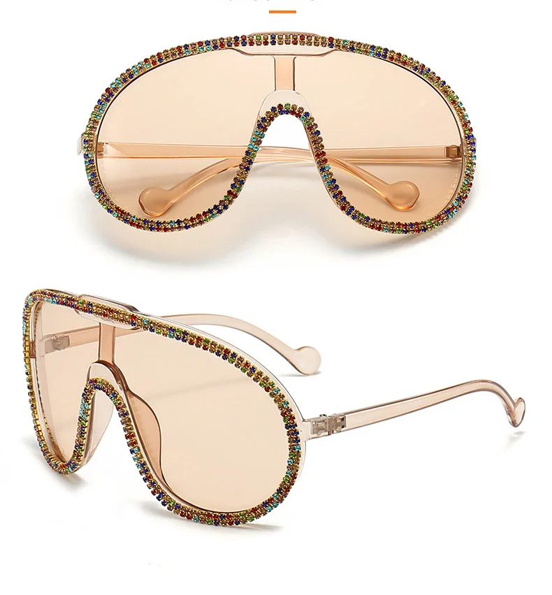 Yellow Oval Bulk Plastic Onepiece Lens High Quality Big Frame