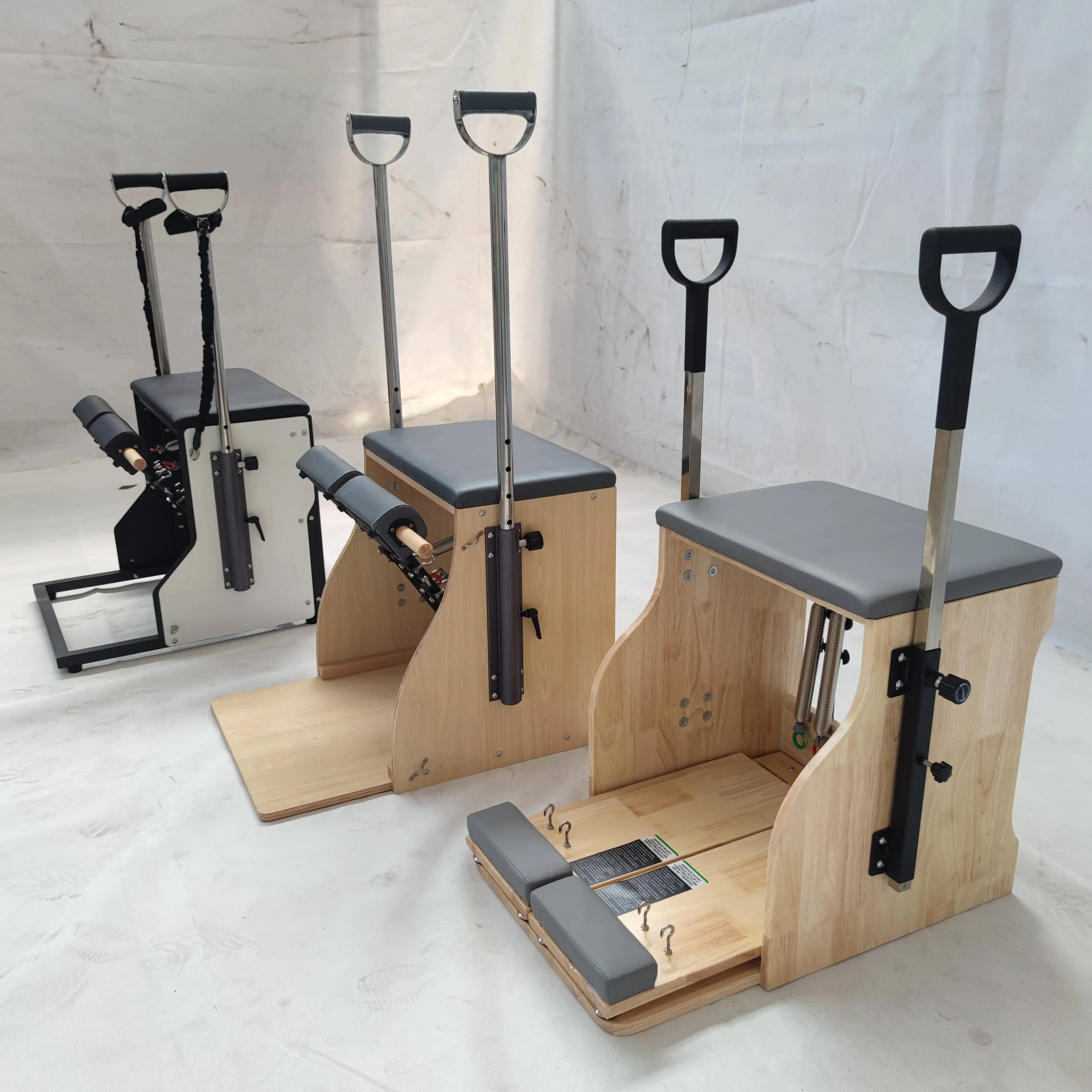 Stable Eco Pilates Handles Springs Wood Pilates Reformers Chair Combo