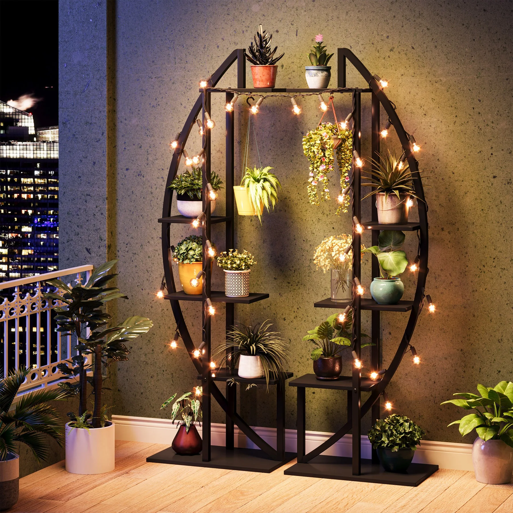 2層透かし彫りトレイデザイン、観葉植物・花ディスプレイラック 2層透かし彫りトレイデザイン、観葉植物・花ディスプレイラック