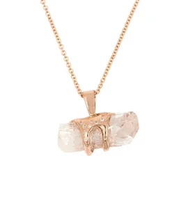 Custom Rose Gold Danburite Healing Women Necklace Jewelry Pendant Crystal