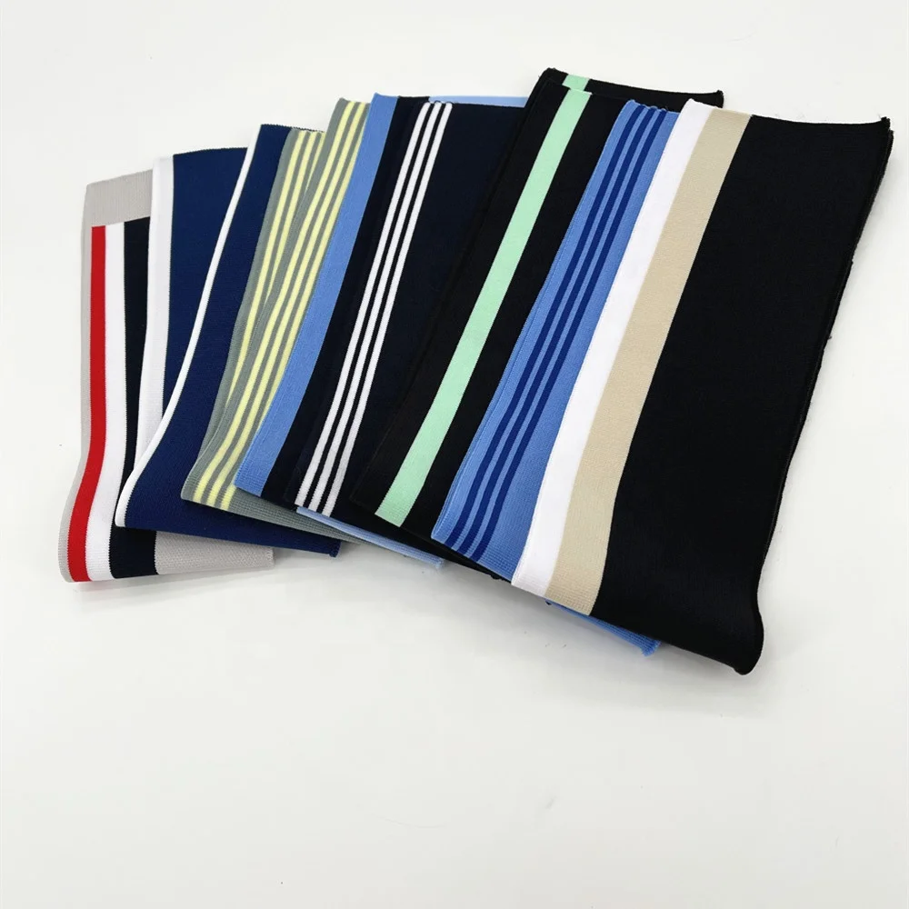 Custom Plain Rib 1x1 Polyester Flat Knitting Solid Color Rib Knit Collar