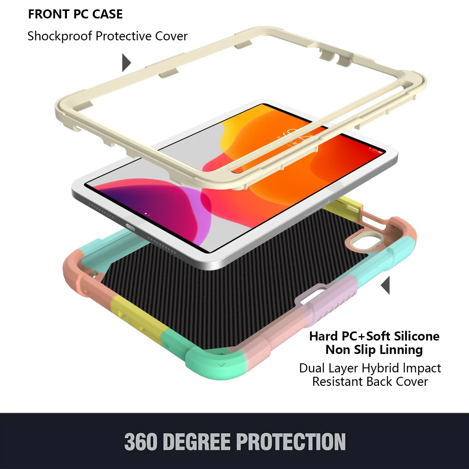 Heavy Duty Shockproof Protective Case for IPad Mini 6 2021 Lightweight Shockproof Handle Stand Rugged Cover