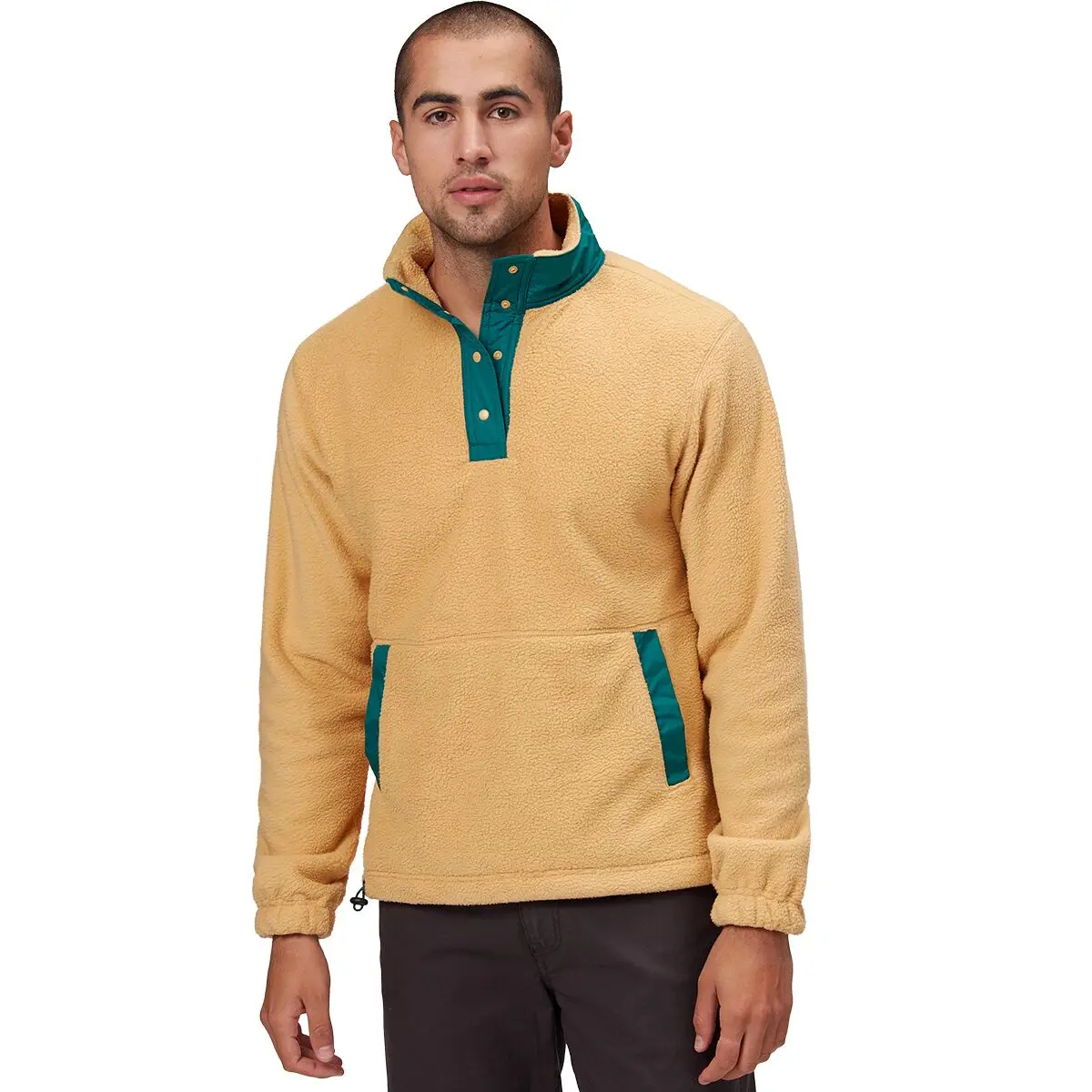 Fashion Simple Design Sherpa 1/4 Snap Jacket High Quality Mens Fleece Jacket