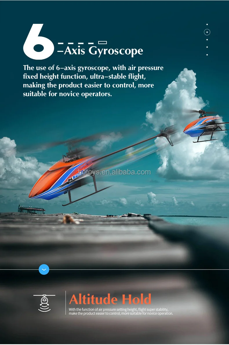 New Designed K127 Remote Control Helicopter 2.4 GHz 4CH 6 Gyro Double Motor Large Altitude Hold RC Toys With Air Pressure