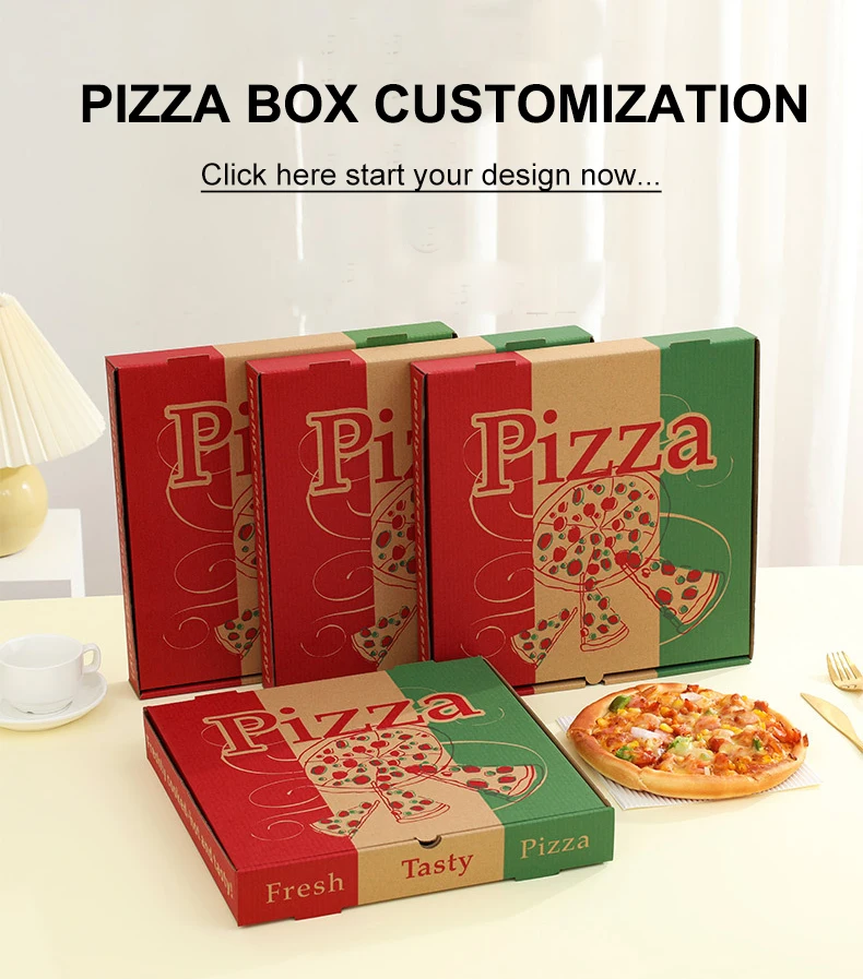 علبة بيتزا للوجبات الجاهزة، علبة بينسا رومانا المموجة القوية التي يمكن التخلص منها مع طباعة شعار مخصص