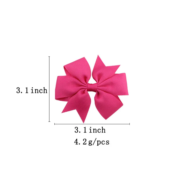 Hcartware Amazon Hot Sale 40 Colors Hair Bows For Girls 3 Inch Ribbon