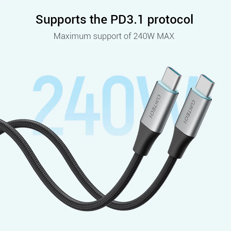 CUKTECH Usb-c Cable 240W Max 6A 1m 1.5m PD3.1 Portable Phone Magnetic Charging Cable_voghion.com