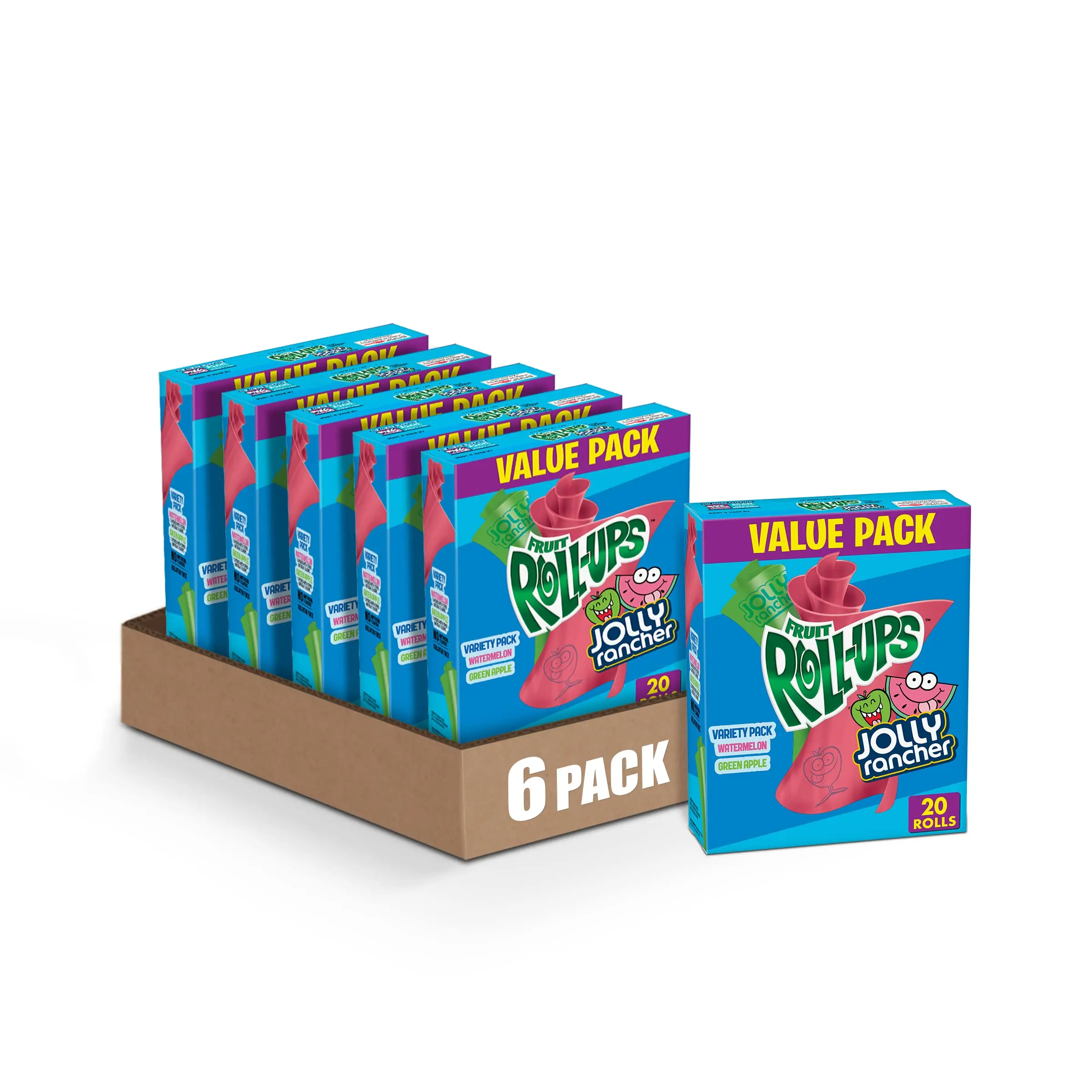 Fruit Rollups Fruit Flavored Snacks,Variety Pack,10 Jolly Sour Fruit