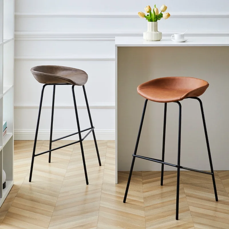 Scandinavian Style Adjustable Iron Bar Chair Luxury Modern Simple High Stool for Outdoor Restaurant Front Steady Living Room