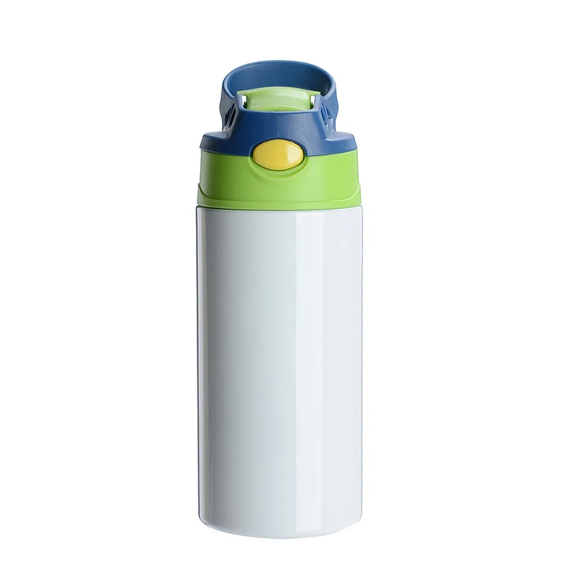 Botella de agua para niños de acero inoxidable de 360 ​​ml para sublimación  - blanco mate, GADGETS \ BOTELLAS Y TERMOS