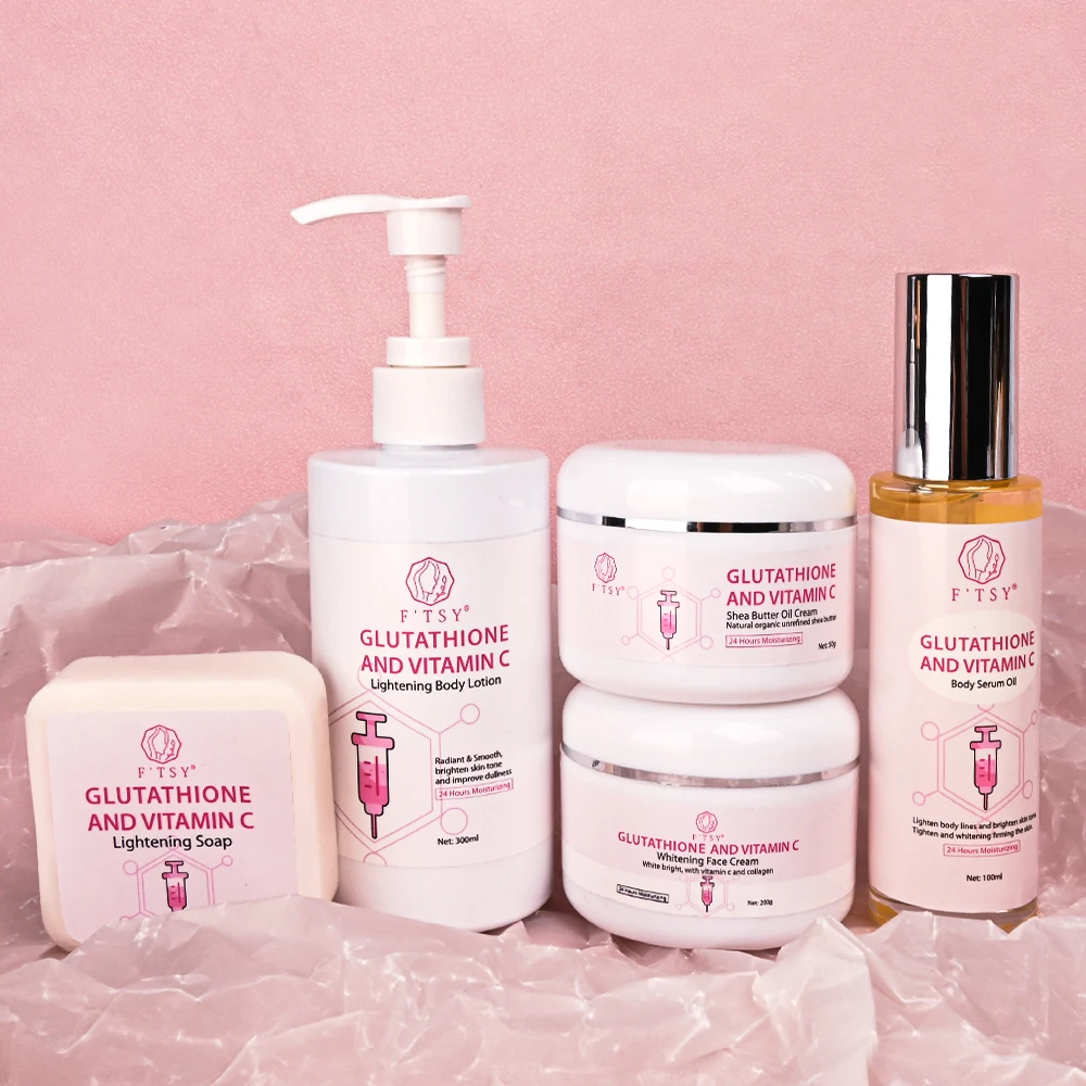 Wholesale Ligthening Deep Moisturizing Repair Body Oil Body Lotion Soap Glutathione Skin Care Set