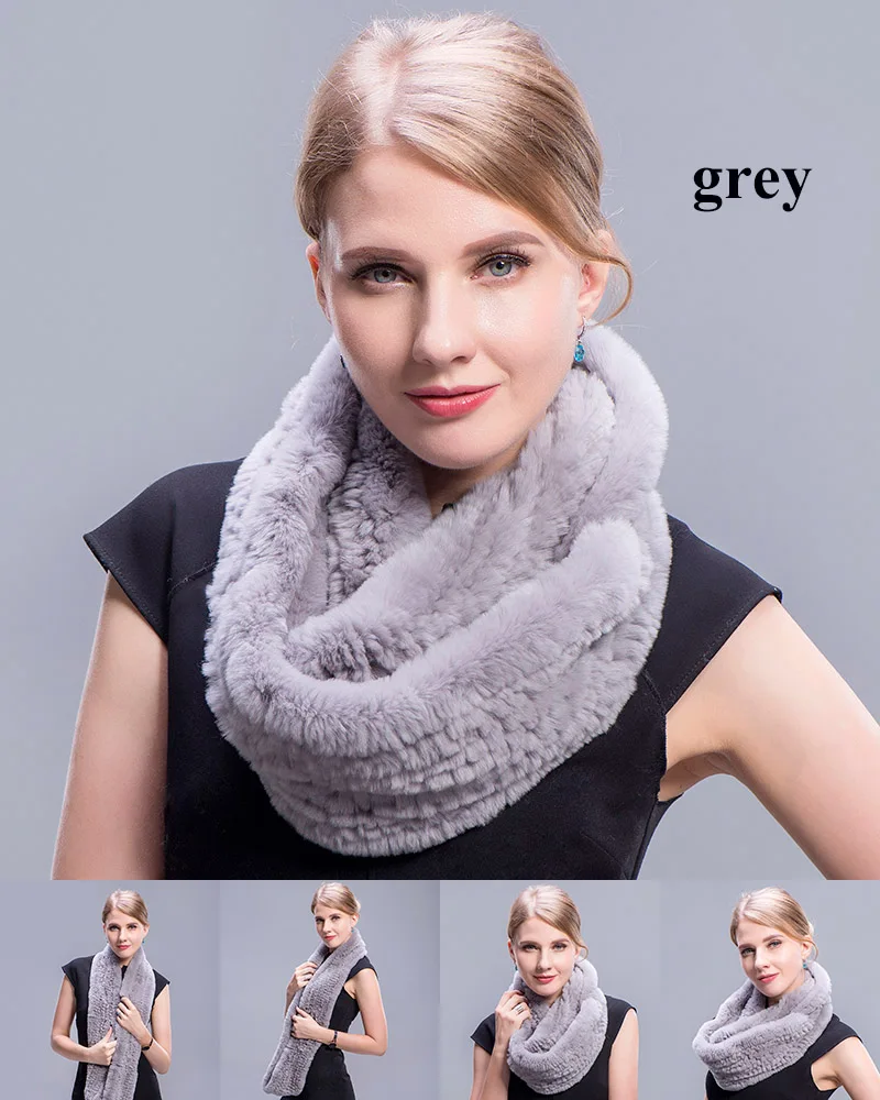 Wholesale MWFur Fashion Women Rex Rabbit Fur Infinity Scarves Multicolor  Winter Neck Collar Hand Knitted Fur Scarf Collar For Women From  m.