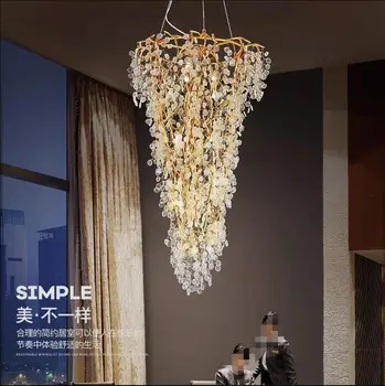 Crystal chandelier post modern light luxury living room dining room main light villa project tree branch shape creative