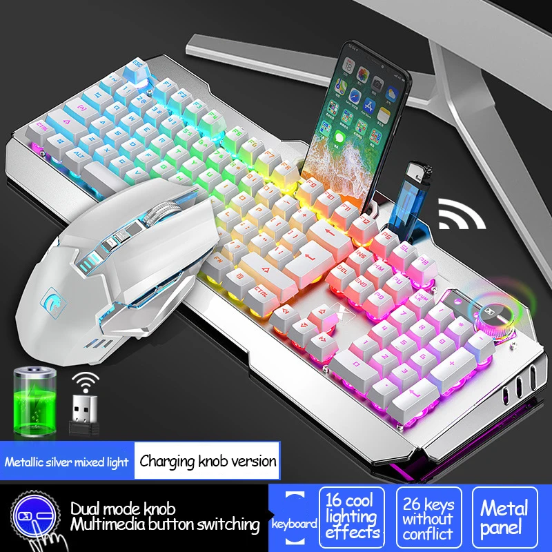 Xinmeng K670RGB Knob Rechargeable Wireless Keyboard and Mouse Set Keyboard and Mouse Set