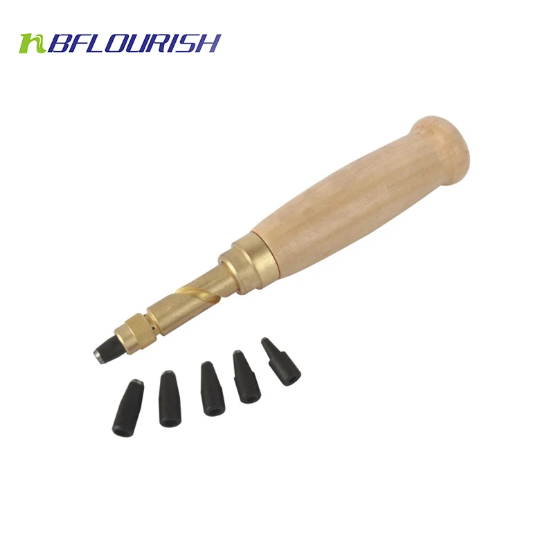 Screw Hole Punch/Auto Leather Tool Book Drill 6 tips sizes 1.5-4mm Book Drill N7 