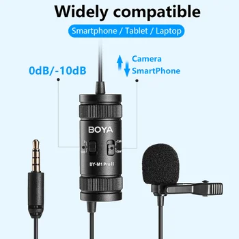 BOYA BY-M1 PRO II Professional Mic Not Battery with Real Time Monitoring Smartphone Camera Vlog Live Lavalier Lapel Microphone detail image