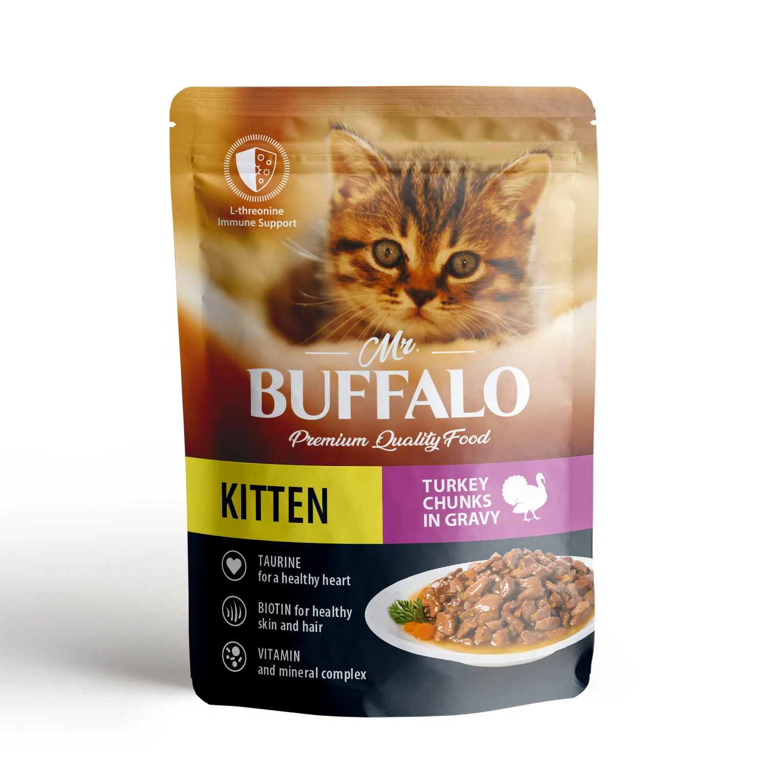 Wet Food For Kittens Steamed Turkey In Sauce 85 G Premium Quality Wet