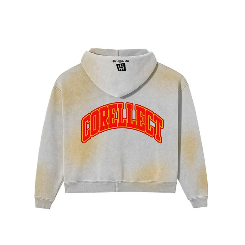 High Quality DTG Printed Distressed Sun Faded Zip up Hoodies Custom Logo Heavy Weight Cotton Men's Streetwear Zipper Hoodie gallery 3