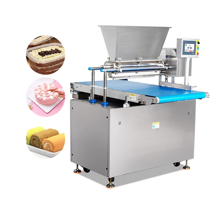 Sanhe Plc Control Commercial Macaron Cake Making Machine Swiss Roll Tiramisu Cake Filling Depositor Machine