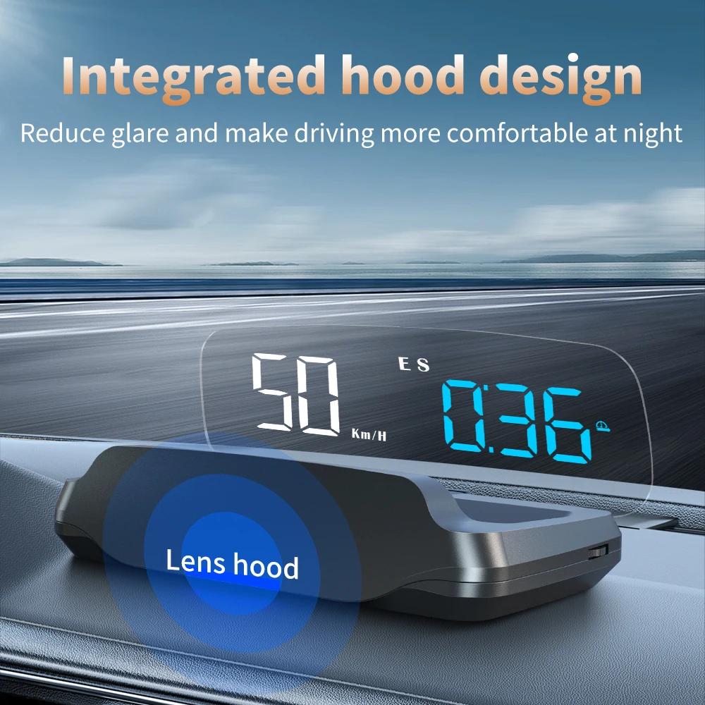 WIIYII Hud Mirror Display C7 Gps Popular Speedometer Hud Display Clock Compass Head up Displays  for Car
