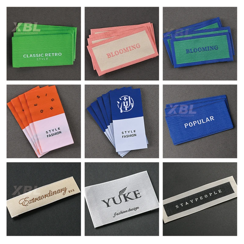 Jeans Knitted Clothing Label Recyclable Brand Custom Logo Size Cotton ...