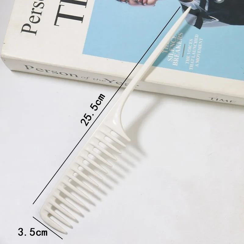 Wholesale Custom Plastic Anti-static Rat Tail Comb Thickened Wide Tooth Styling Hair Comb Large Size Hair Parting Comb