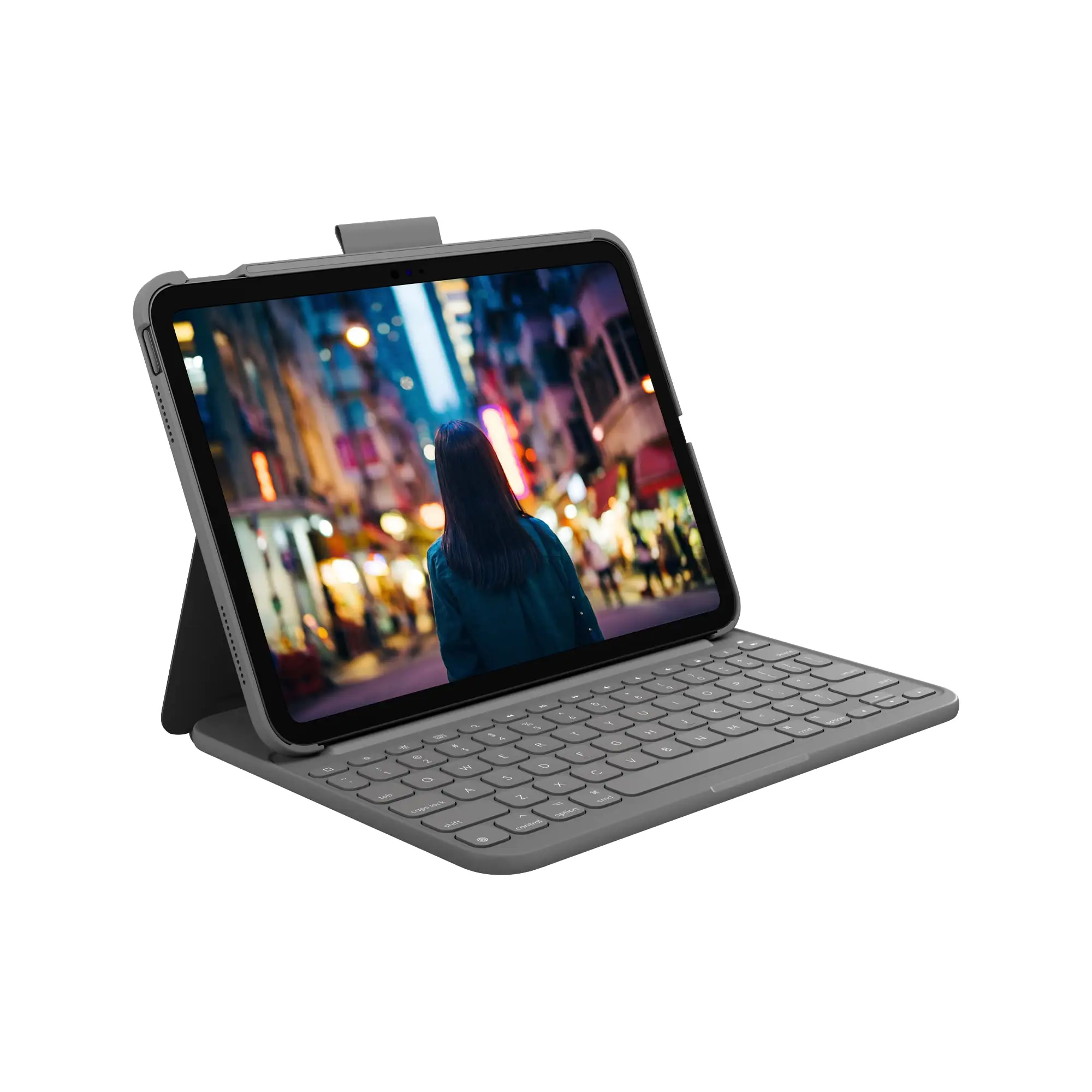 Étui clavier Bluetooth ultra-fin Laudtec pour iPad 10e génération et modèle A16 | Protection complète avec support latéral pour crayon