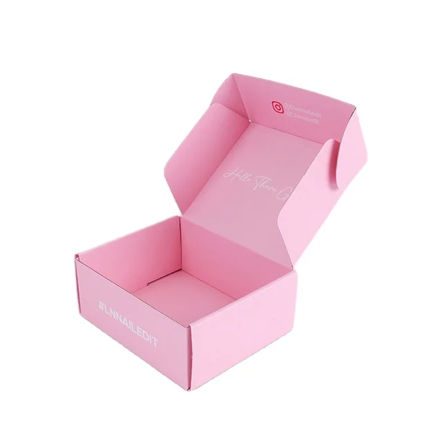 Custom Printing Pink Product Gift Corrugated Wrap Packaging Mailer Shipping Paper Boxes