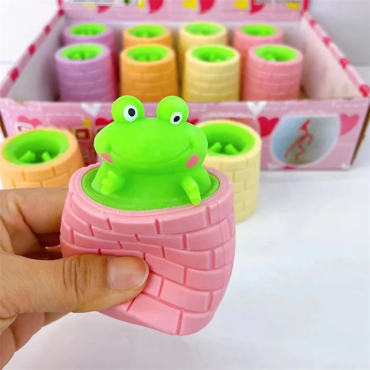Frog Toys Squeeze Decompression Funny Tree Stump Cartoon Animal Anti Stress Relief Soft Interesting Squishy Adult Gifts