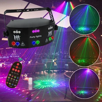 Amazon 15 eyes laser light 5 colors disco dj lights dmx sound activated beam lights projectors luces led for night club party