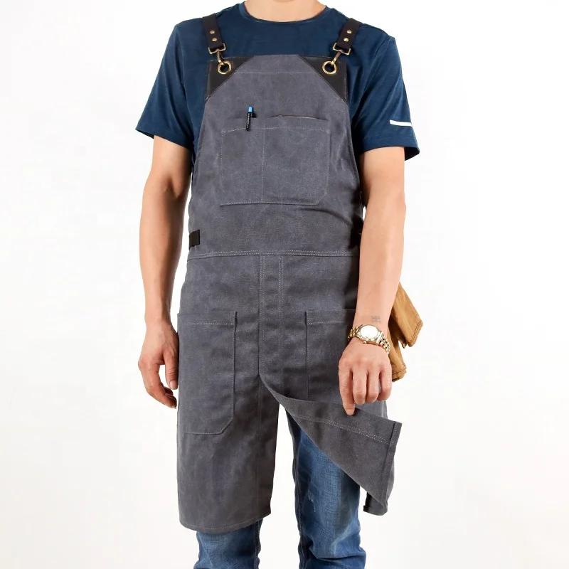 CHANGRONG Custom Canvas Leather Reinforcement and Split-Leg Carpenter Blacksmith Mechanic Woodworker Apron