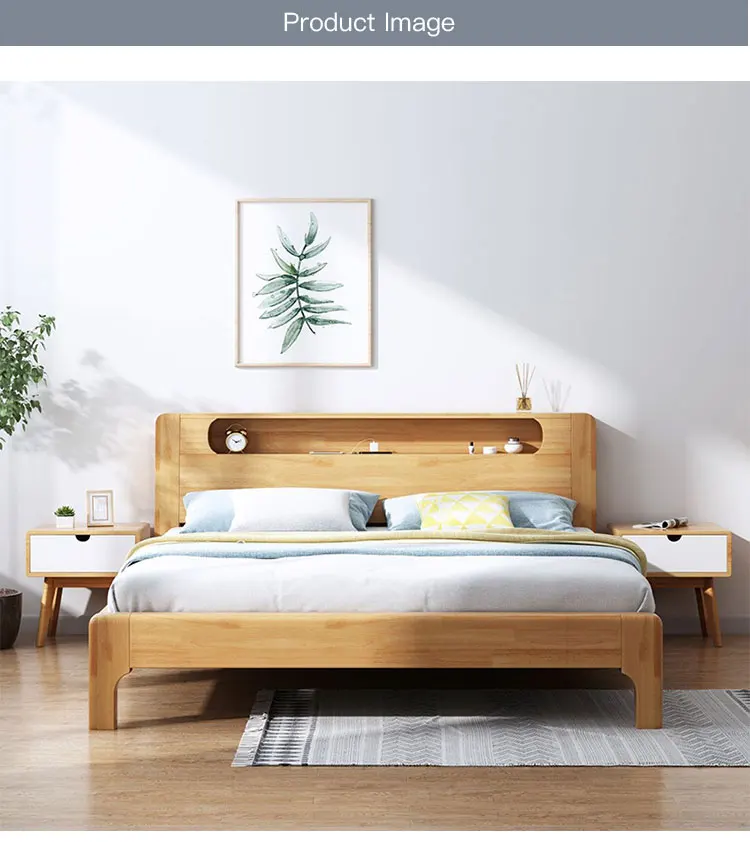 Make To Order Pine Wooden Bed Frame With Drawers Low Price Factory Sale ...