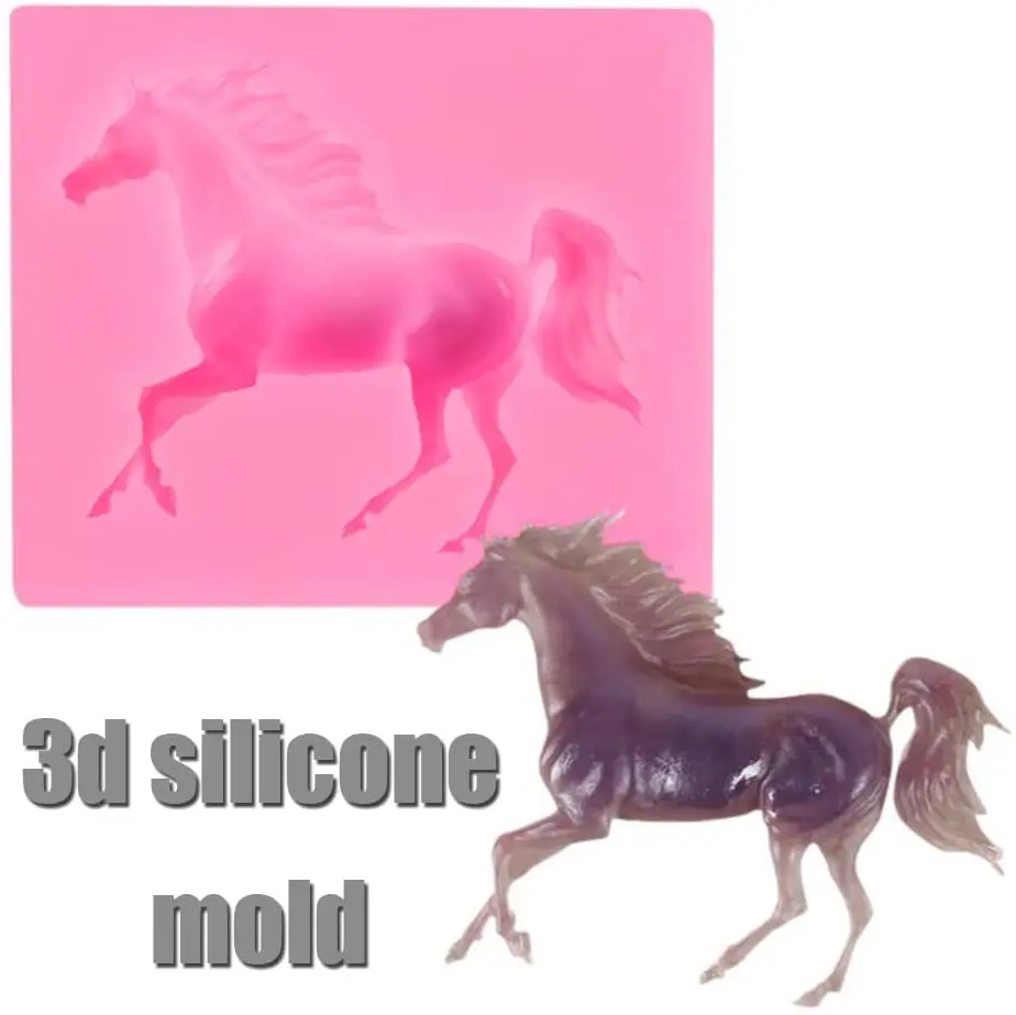 3ピース馬型シリコンモールド DIYケーキ・チョコレート用