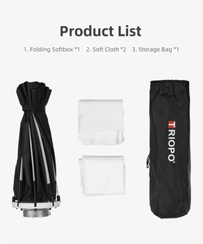 Triopo K90 90cm Photo Bowens Mount Portable Octagon Umbrella Outdoor SoftBox with Carrying Bag for Studio Flash Softbox product image