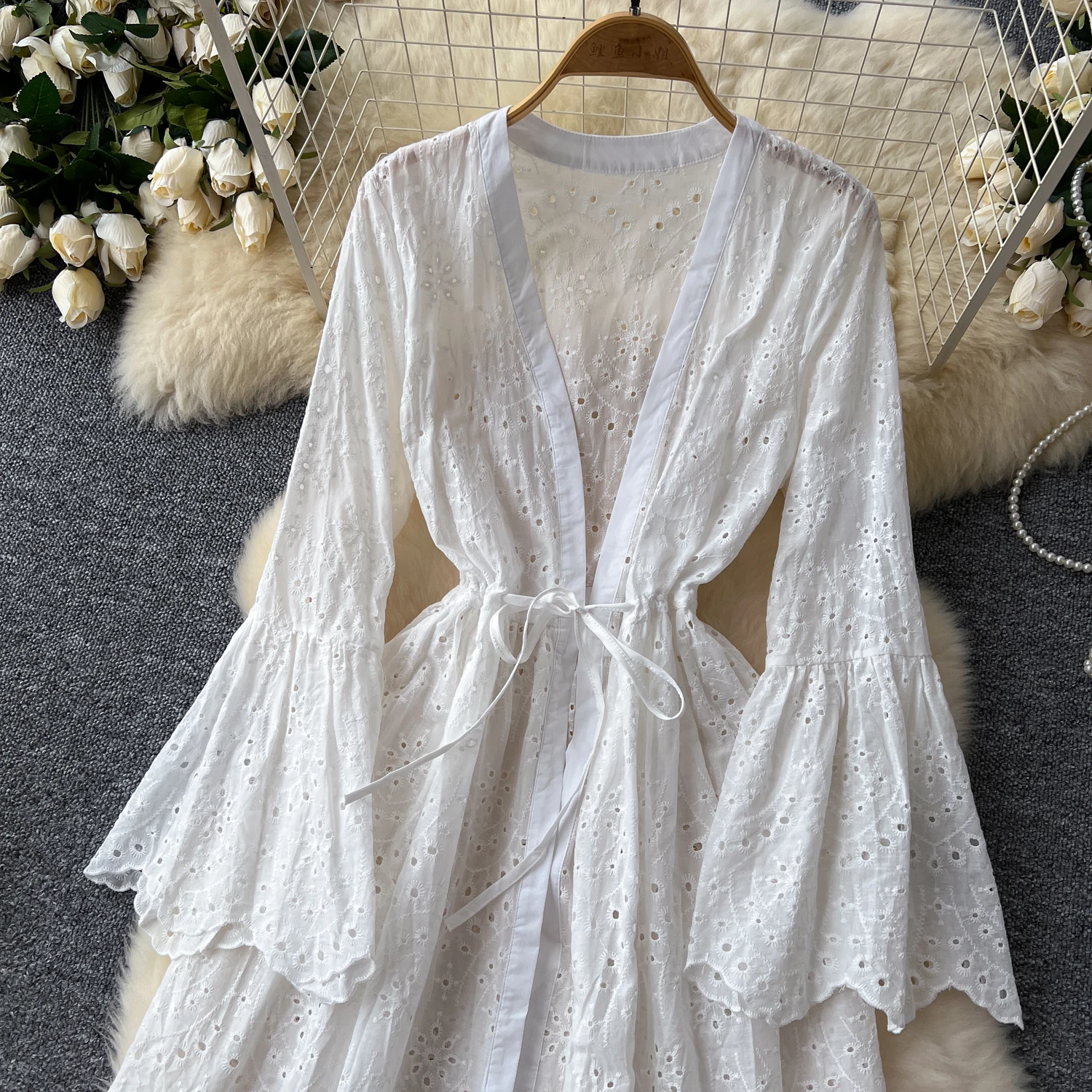 knee length dresses for ladies Ivory Romantic Lace Low Back Wedding Dress main image 0