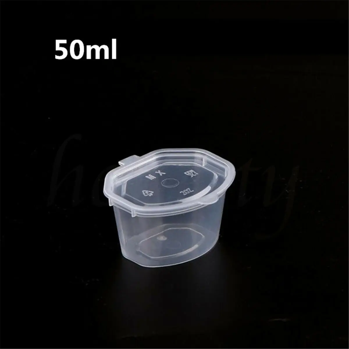 Small Plastic Sauce Cups Food Storage Containers Clear Boxes + Lids