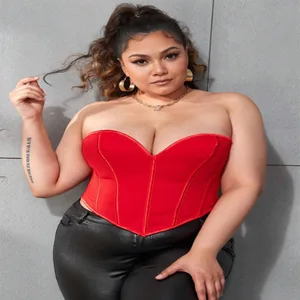 Halloween Corsets Push up Bustier Corset Off Shoulder Crop Top Solid Strapless Tube Top Bandeau Streetwear Corsets Bustie