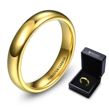 Personalized 4/6/8mm Tungsten Carbide Ring 24K Men Gold Rings Wedding Bands Gift Fashion Jewelry Rings