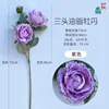 Peinture à l'huile de pivoine B à trois têtes (violet)