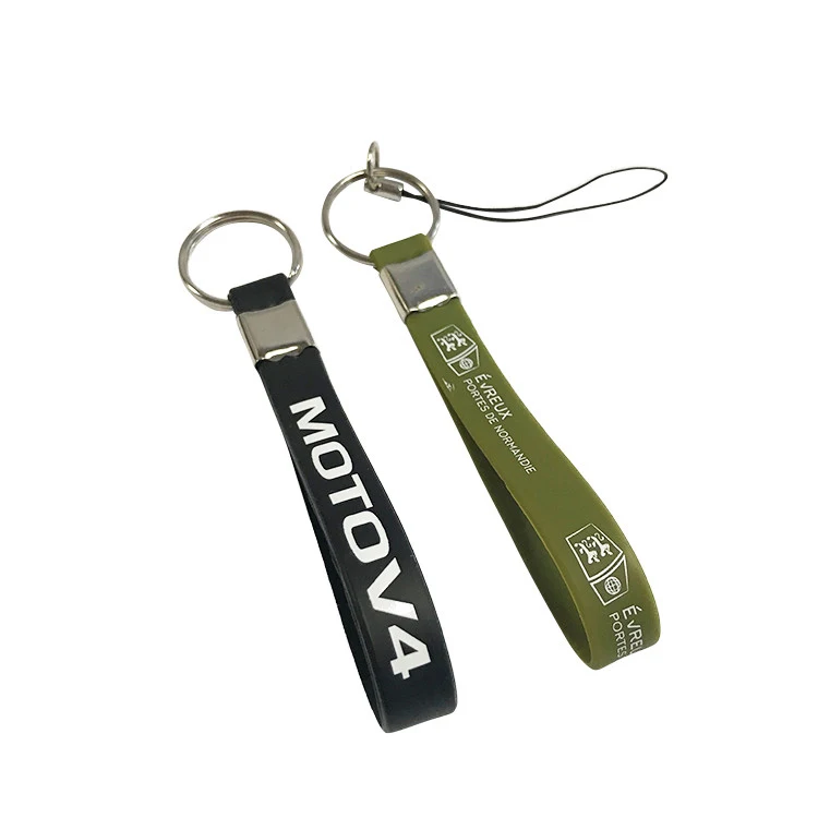 Wholesale Custom Logo Silicone Keychain Bracelet Cheap Silicone Rubber