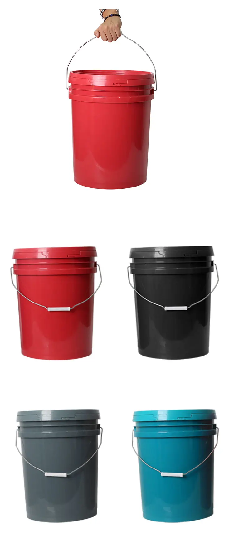 5 Gallon 20l Bucket With Printed Logo Plastic Watertight Bucket Plastic