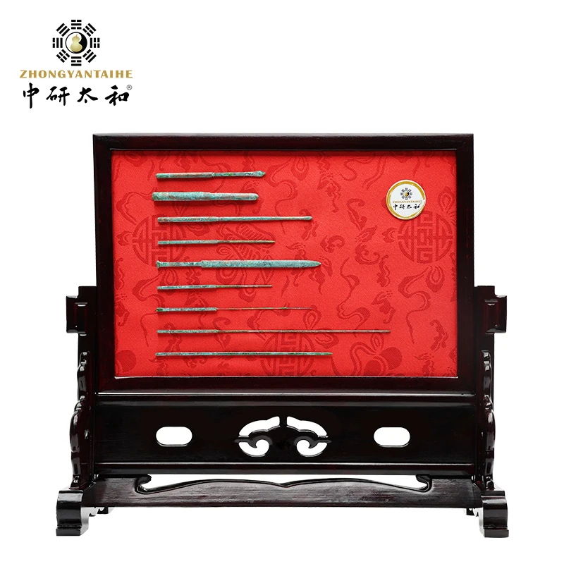 Ancient Model Yellow Emperor of China Nine Needles Creative Solid Wood Crafts Acupuncture Needle Ornaments