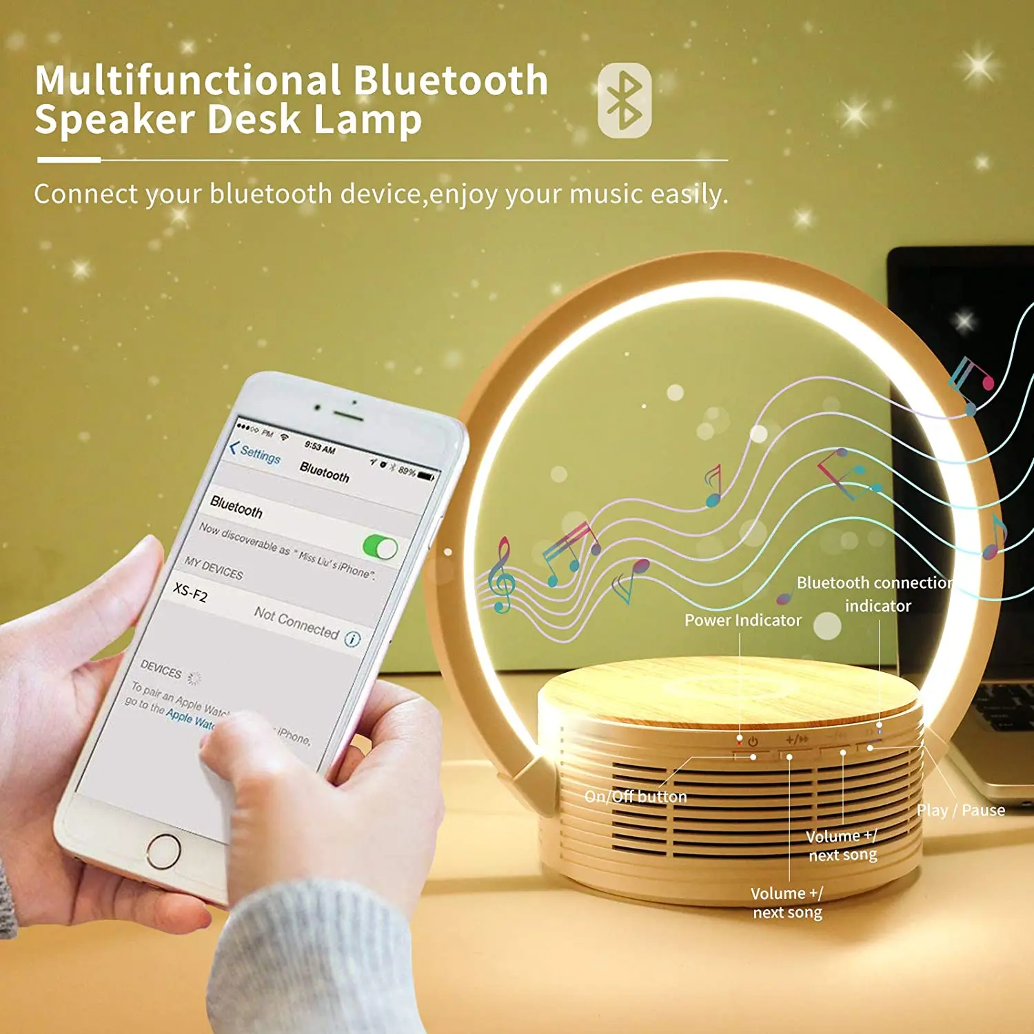 product creative fast wireless charger night light smart cordless table lamp with bluetooth speaker-36