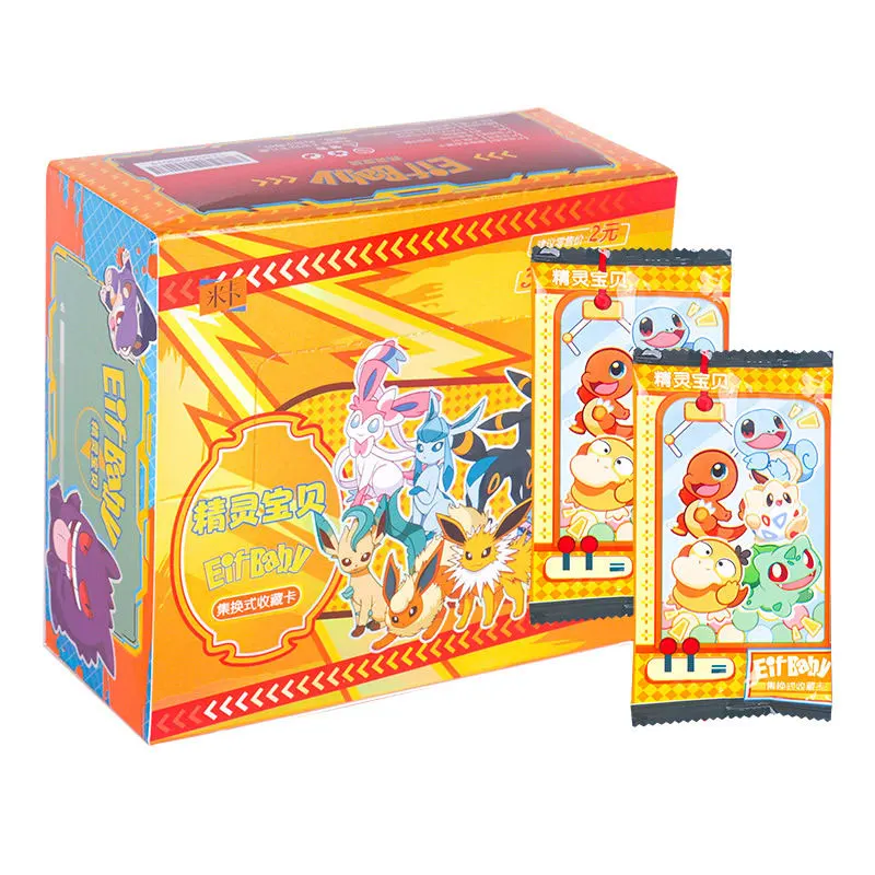 Eif Kids for Pokemon Trading Card Booster for Set Random Pack of Eevee Collectible Anime Game Card Paper Material Gift Toy