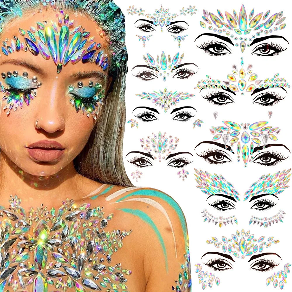 Face Tattoo Sticker Metallic Shiny Temporary Water Transfer Tattoo For  Professional Make Up Dancer Costume Parties Shows Silver Glitterfast  Delivery  Fruugo IN