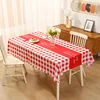 Red and white checkered table runner